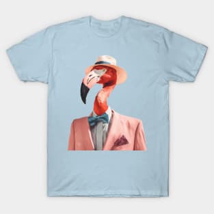 Mr. Pink Flamingo in Pink Suit T-Shirt